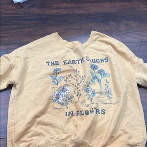 Yellow Floral Graphic Sweatshirt